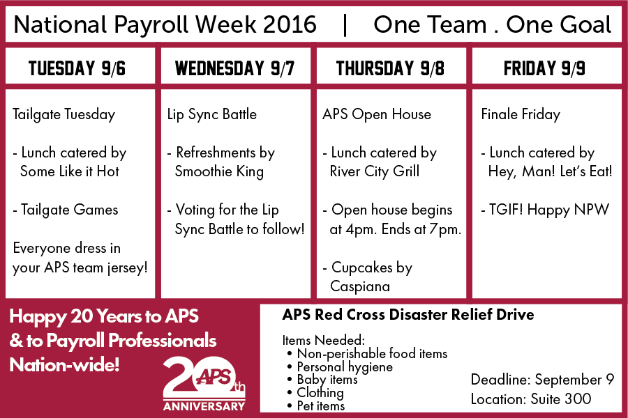 National Payroll Week 2016 Events
