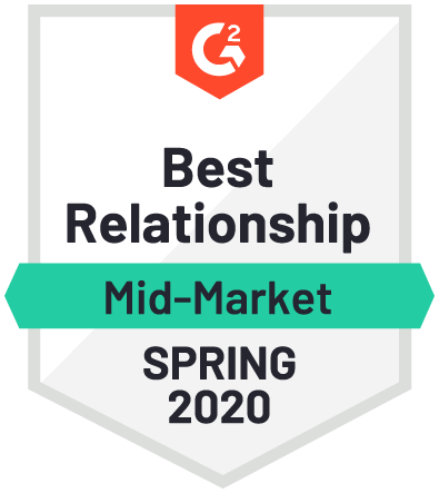 G2 Best Relationship Mid-Market Spring 2020