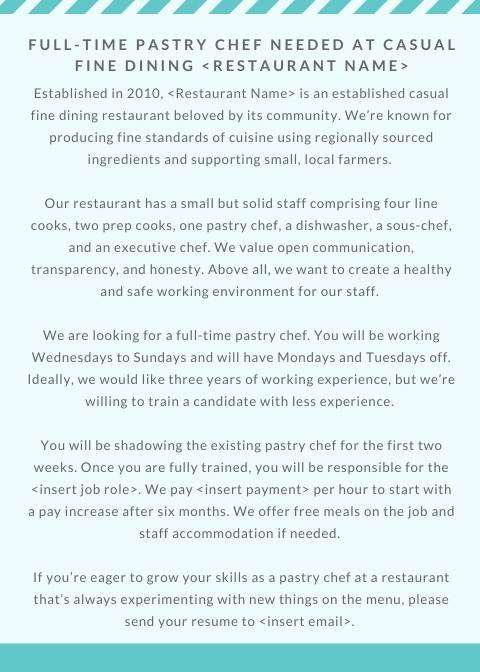 Restaurant Recruiting Job Description Example